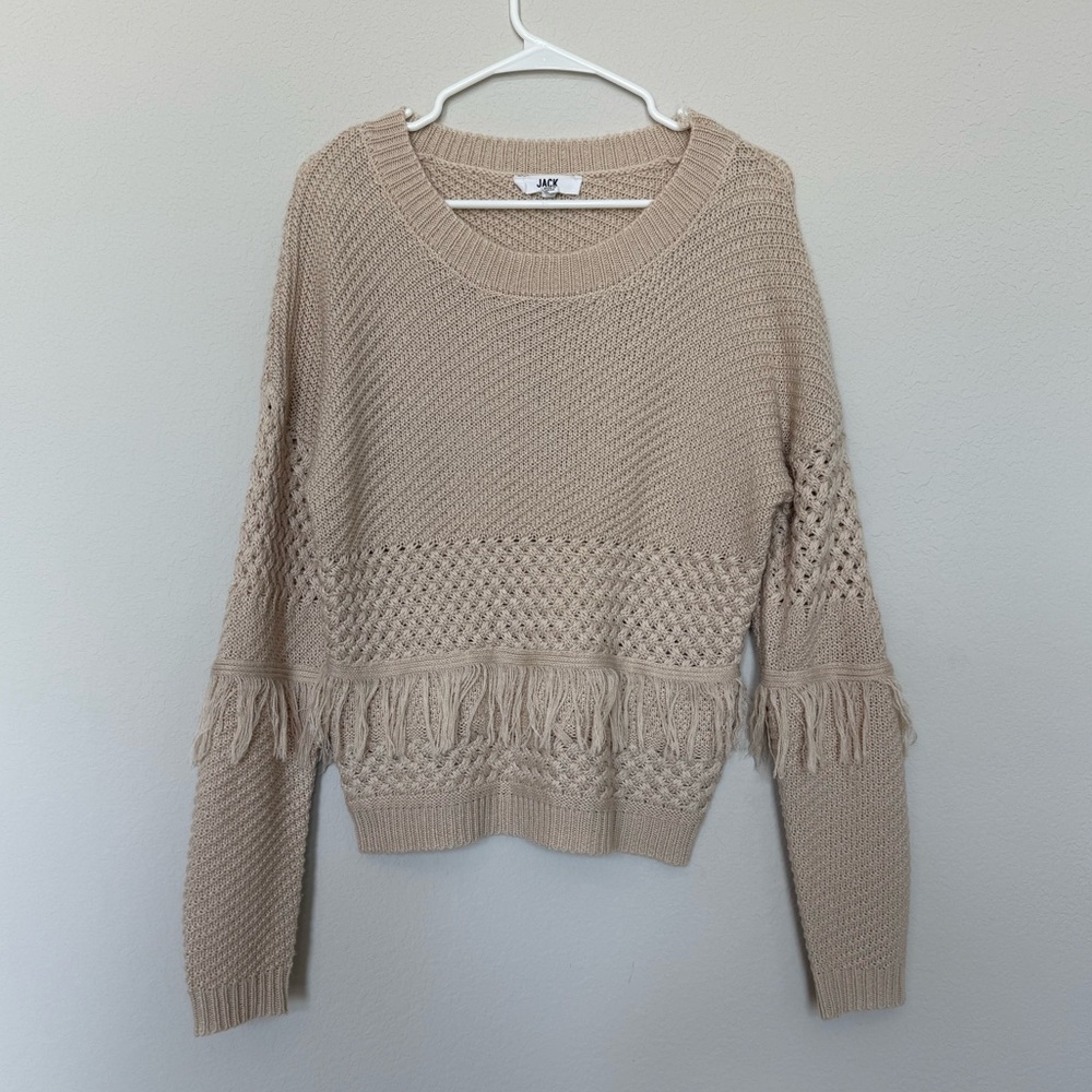 Jack by BB Dakota Tan Fringe Sweater - Picture 3 of 11